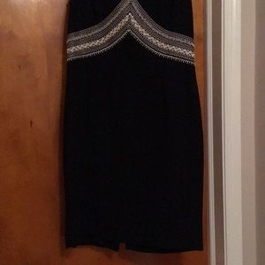 Black dress with cream embroidery